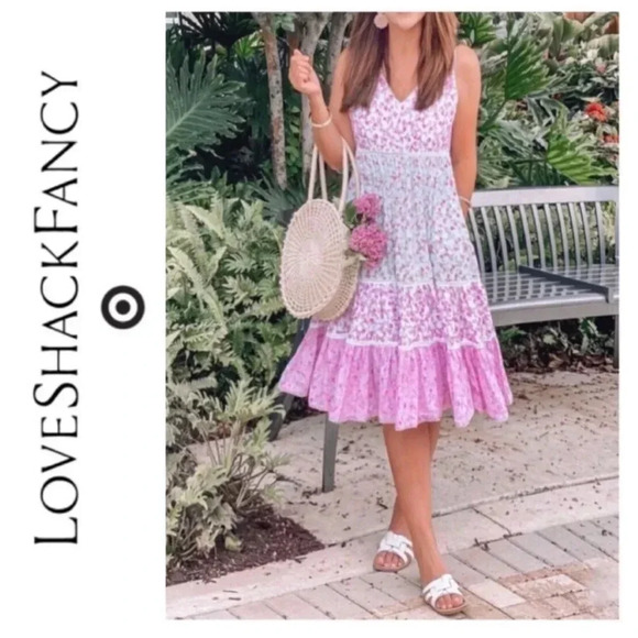 NWOT LoveShackFancy Floral Midi Dress - Picture 1 of 7
